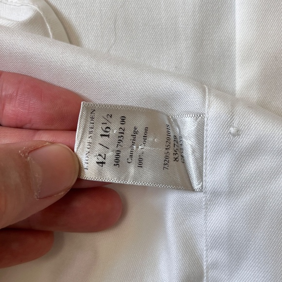 Eton Contemporary French Cuff Button Up Long Sleeve Shirt - Men's Size 42 / 16.5 - Picture 7 of 11